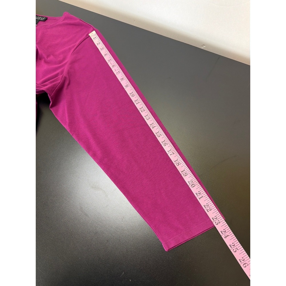 Dialogue Violet Pima Cotton Long Sleeve Top 2X Basic Staple Soft - Picture 8 of 9